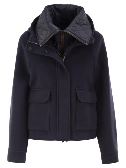 Brunello Cucinelli Brunello Cucinelli Women Wool And Cashmere Hooded Jacket With Detachable Quilted Bib