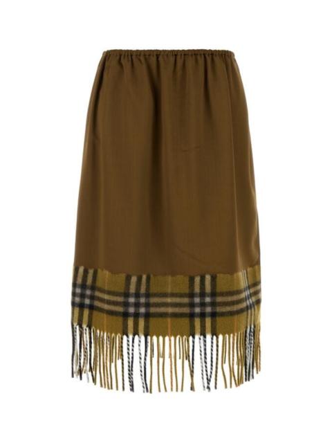 Burberry Burberry Women Biscuit Satin Skirt