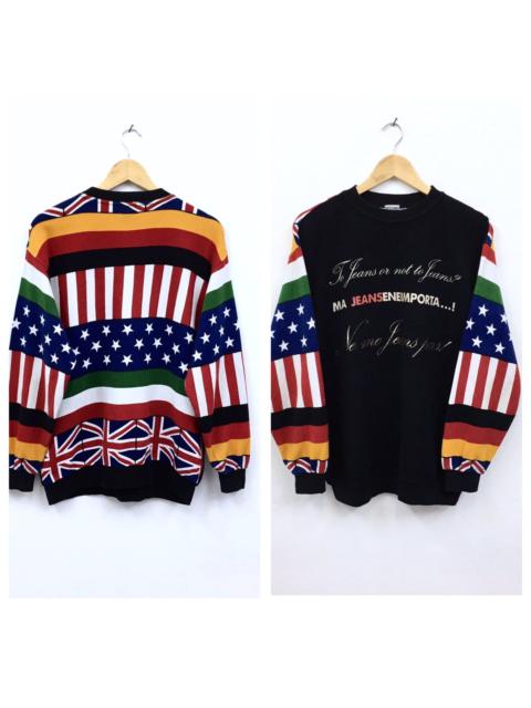 Other Designers Vintage - Moschino Jeans Misura Flag Italy Made Crew Neck Sweatshirt