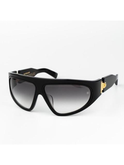 Balmain Balmain Women Sunglasses Titanium Black Gold Grey Gradient Wraparound B-ESCAPE