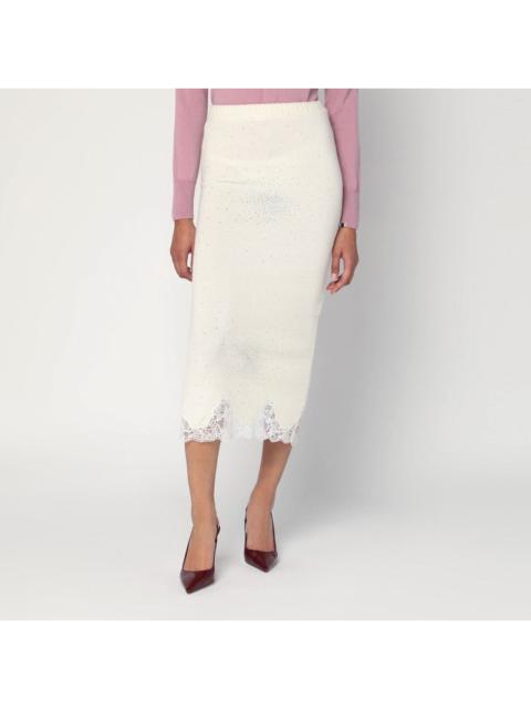 Other Designers Giuseppe Di Morabito Gonna White Tube With Lace And Rhinestones Women