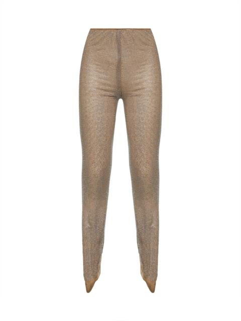 GIUSEPPE DI MORABITO Giuseppe Di Morabito Women Beige Crystal Leggings