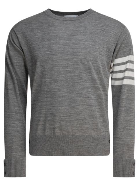 Thom Browne Thom Browne Classic Crewneck Pullover W/ 4 Bar Sleeve In Fine Merino Wool