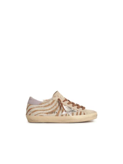 Golden Goose Golden Goose Super-Star' Woman In Zebra Pony Hair With Silver Star And Suede Heel Women