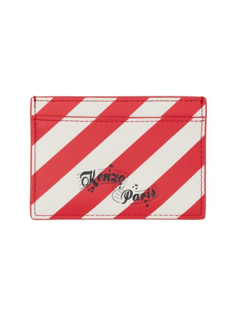 KENZO Red & Off-White Kenzo Paris Striped Card Holder