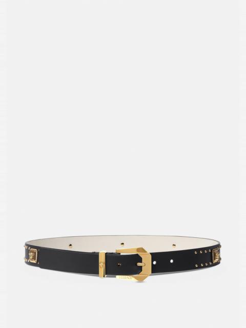 VERSACE Medusa Heritage Studded Leather Belt 3 cm