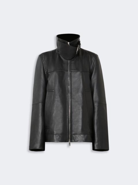 Sportmax Oversized leather heavy jacket - BLACK