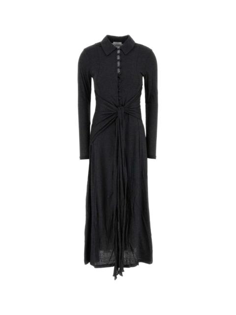 GANNI Ganni Women Dark Grey Jersey Shirt Dress