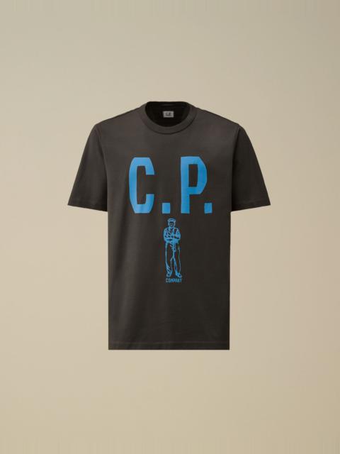 C.P. Company Mercerized 30/2 Jersey Twisted Short Sleeve Logo T-Shirt