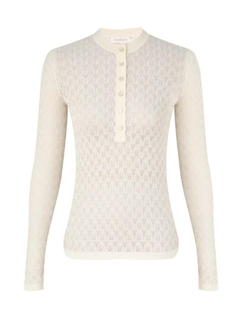 Zimmermann LACE KNIT BUTTONED TOP