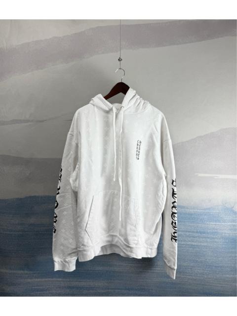 Chrome Hearts Chrome Hearts White Horseshoe-Print Hoodie with Allover Tonal Pattern
