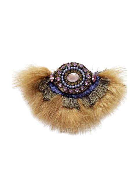 Other Designers Feather and Crystal Embellished Brooch by Satellite Paris