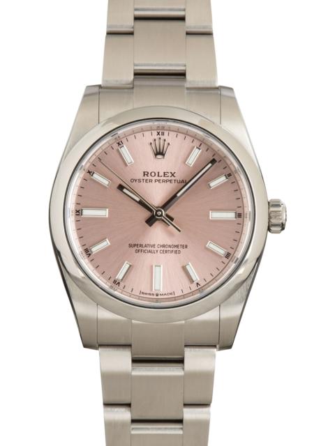 ROLEX Used Rolex Oyster Perpetual 34 ref 124200 Pink Dial