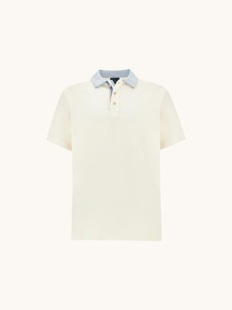Paul & Shark COTTON AQUA TOUCH POLO WITH STRIPED DETAIL