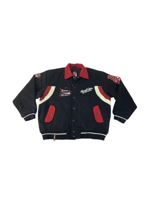 Other Designers Vintage - Hype Rocawear Roc Denim Corp Spell Out Logo Varsity Jacket