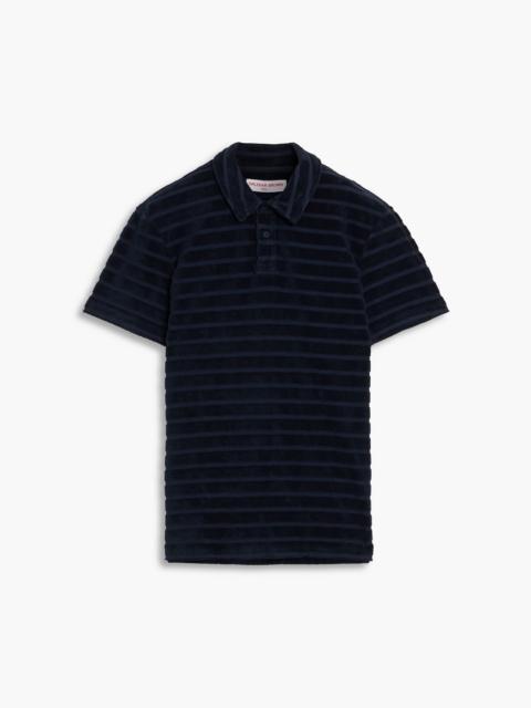 ORLEBAR BROWN Doran striped cotton-terry polo shirt