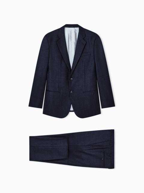 GIORGIO ARMANI MANHATTAN LINE SINGLE-BREASTED SUIT IN HOUNDSTOOTH WOOL AND CASHMERE