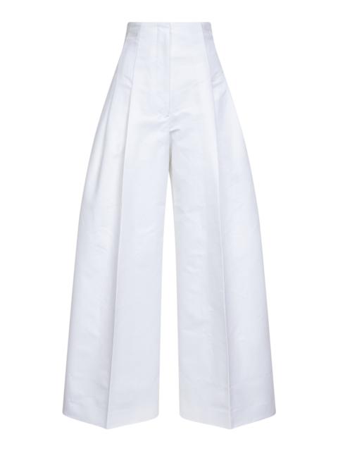 JACQUEMUS Jacquemus Women White Cotton Poplin Souro Trousers