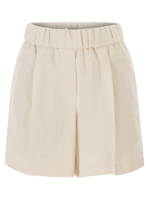 Brunello Cucinelli Brunello Cucinelli Women Baggy Shorts In Fluid Viscose And Linen Twill