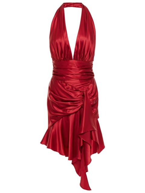 ALEXANDRE VAUTHIER Ruched stretch-silk satin halterneck mini dress