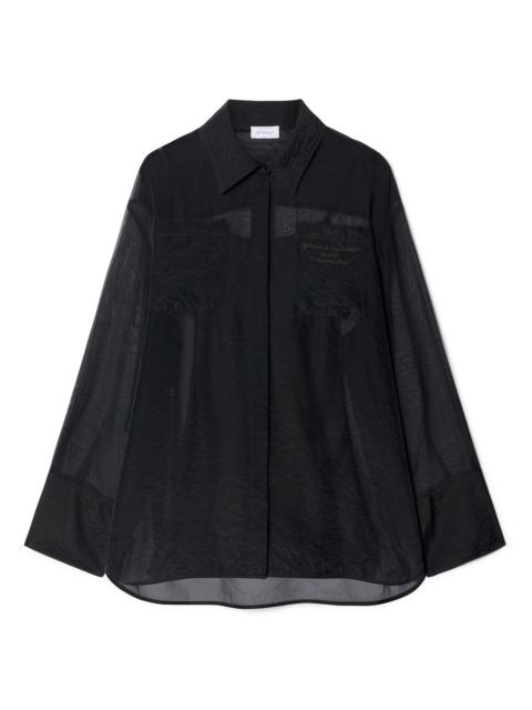 Off-White Black Organza Shirt Dress