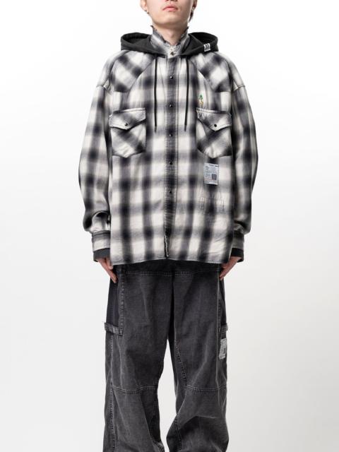 Maison MIHARAYASUHIRO Hoodie Combine Checkered Shirt