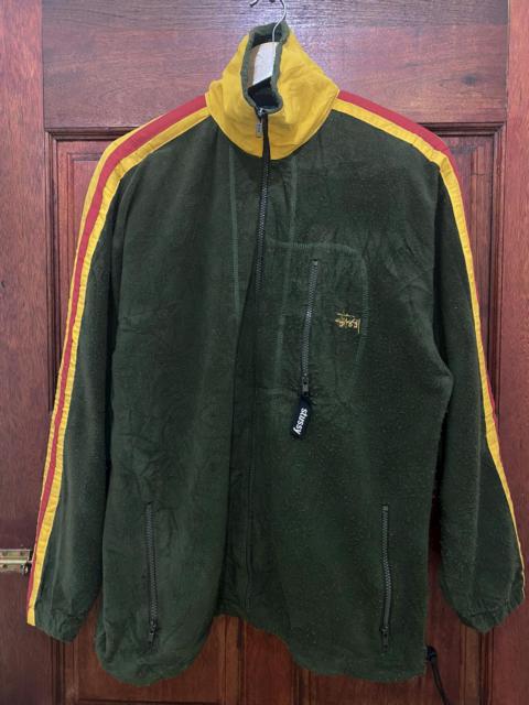 🔥Vintage Stussy Outdoor Rasta Colour Fleece Jacket