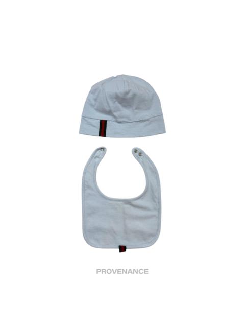 GUCCI Gucci Web Baby Hat and Bib  Set - Powder Baby Blue 3/6m