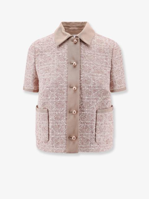 Dior Dior Macrocannage Short Sleeve Cotton Blend Tweed Blazer