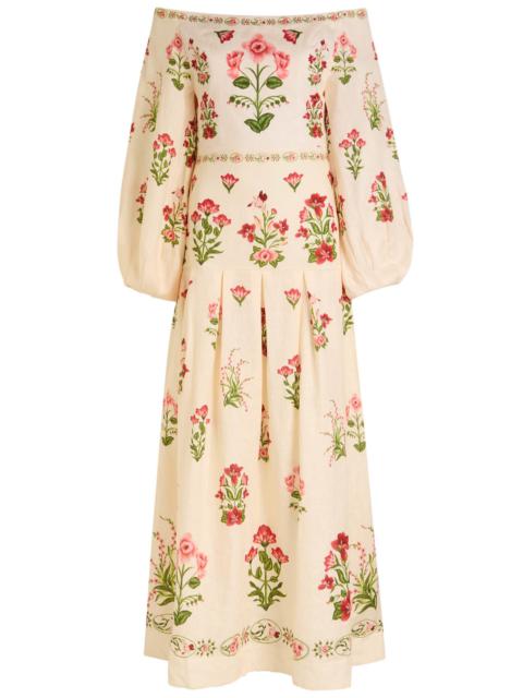 Agua by Agua Bendita Agua BY Agua Bendita Senlis Canna Floral-print Linen Maxi Dress