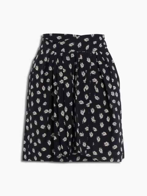Isabel Marant Pleated printed silk crepe de chine mini skirt