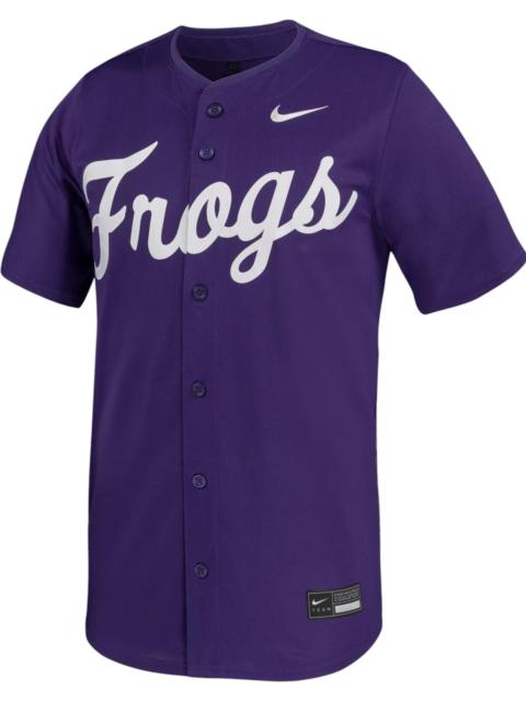 Nike Nike Men's TCU Horned Frogs Purple Full Button Replica Road Baseball Jersey