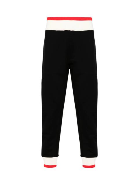 Alexander McQueen LOGO-PRINT STRAP COTTON TRACK PANTS