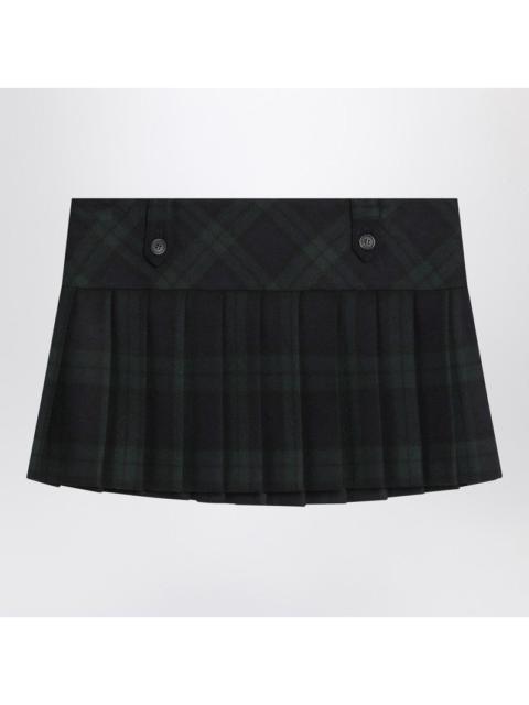 Miu Miu Miu Miu Blue/Green Pleated Wool Mini Skirt Women