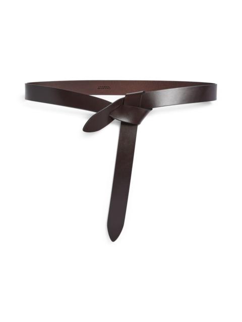 Isabel Marant Isabel Marant Lecce Knotted Leather Belt in Chocolate at Nordstrom