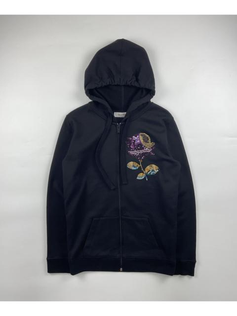 Valentino Valentino Floral Sequin Zip Hoodie