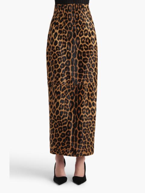 KHAITE Khaite Loxley Leopard Print Genuine Calf Hair Pencil Skirt at Nordstrom