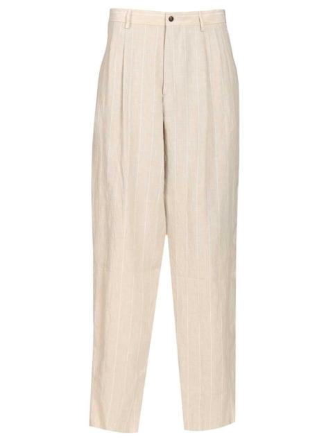 GIORGIO ARMANI Giorgio Armani Men Double Pleated Linen Trousers
