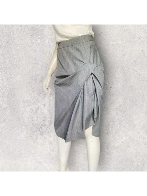 Vivienne Westwood Red Label Pinstripe Drape Drunken Skirt