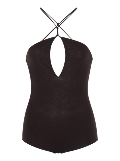 Bottega Veneta Twist-Neck Cashmere-Blend Bodysuit black