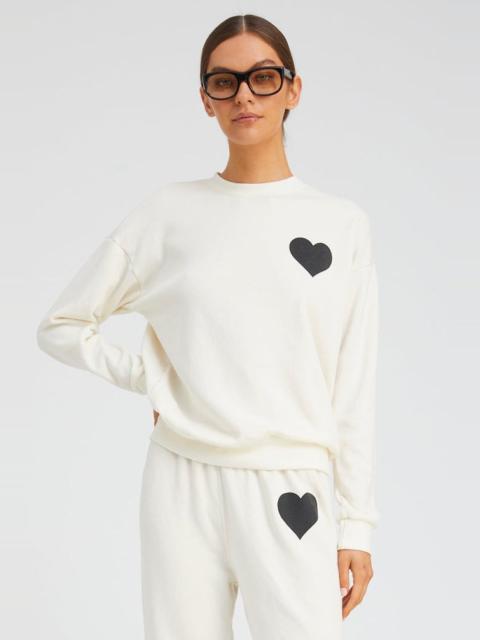 SPRWMN CREME WITH BLACK HEART SWEATSHIRT