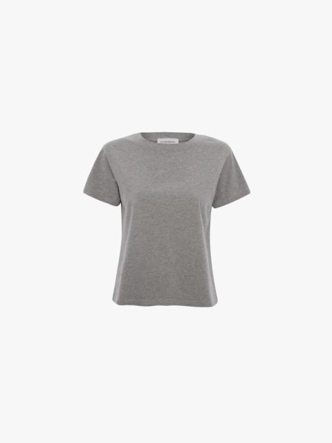 Victoria Beckham Shrunken Fit T-Shirt In Grey Marl