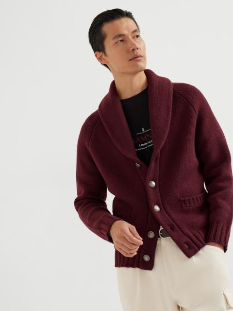 Brunello Cucinelli Cashmere Feather yarn cardigan with metal buttons