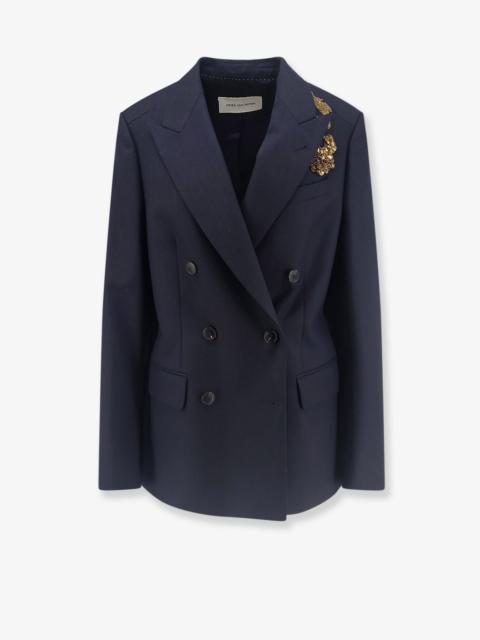 Dries Van Noten Dries Van Noten Barrysta Wool Blazer With Gold Embroidery
