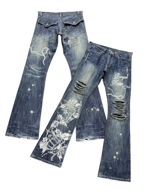 Other Designers If Six Was Nine × Tribal Streetwear × Vintage - FYE🔥GUMU INTERNATIONAL Punk Ripped Tribal Print Flare Denim