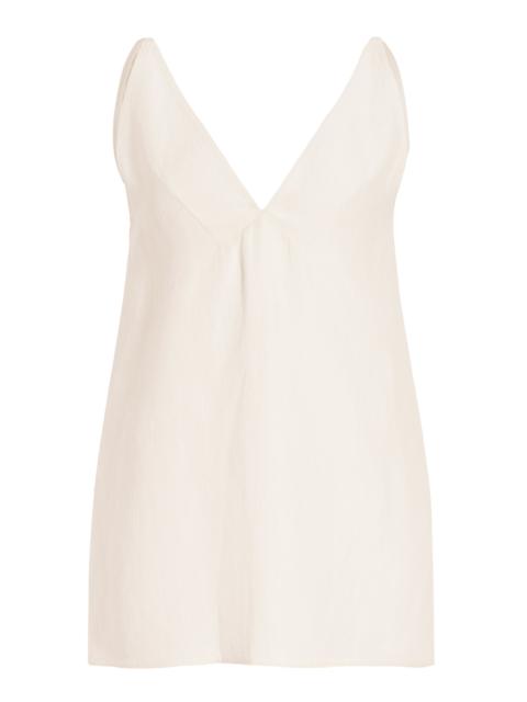 Proenza Schouler Mitchell Cotton-Linen Top ivory