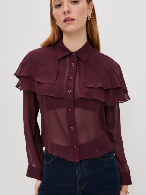 FRAME The Silk Cape Blouse
