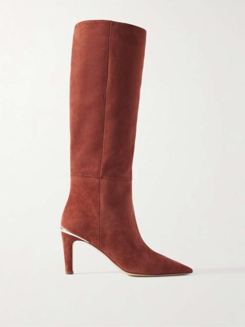 Aura suede knee boots Claret