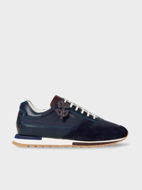 Paul Smith Navy Blue 'Velo' Mixed Retro Trainers