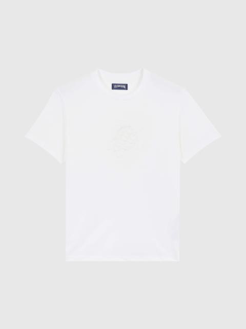 Vilebrequin Men Cotton T-shirt Embroidered tone on tone Turtle